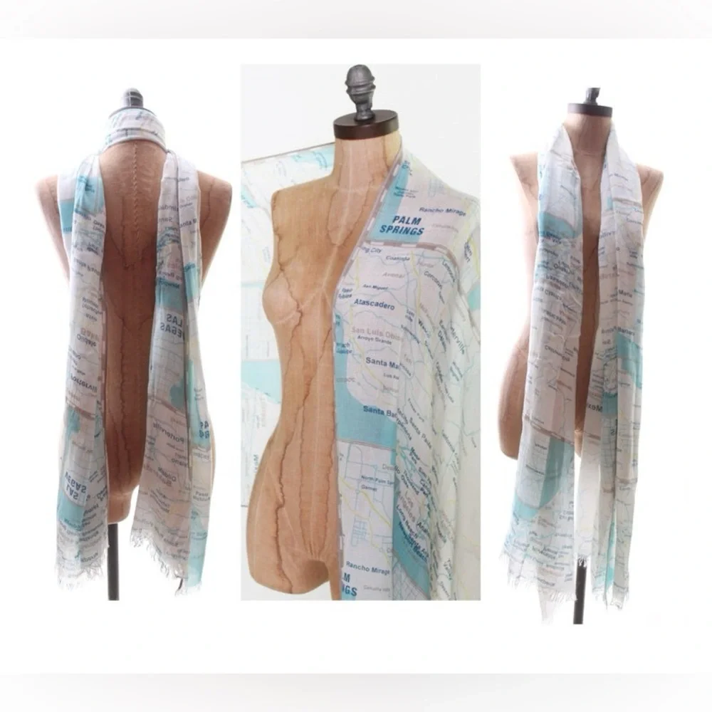 NWT Kate Spade Scarf West Coast Map